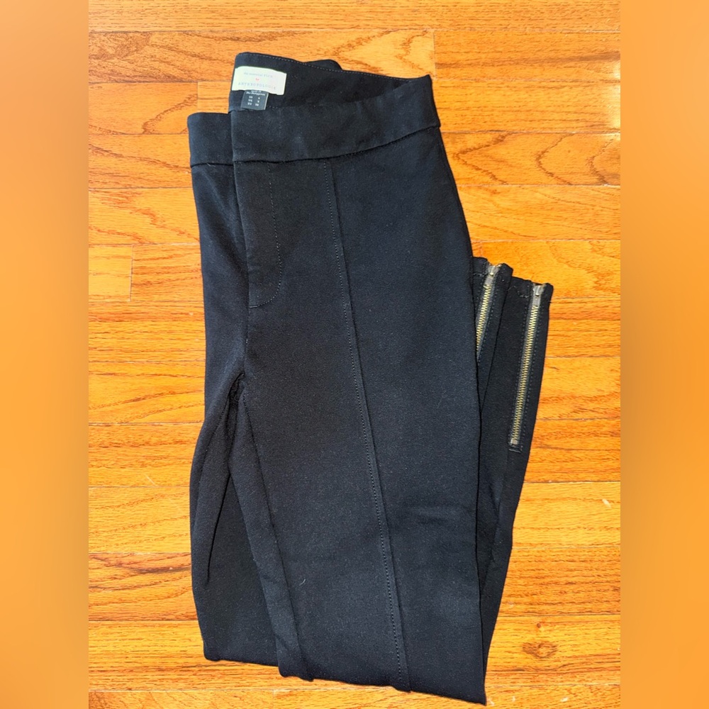 Anthropologie Black Slim Ponte Leggings